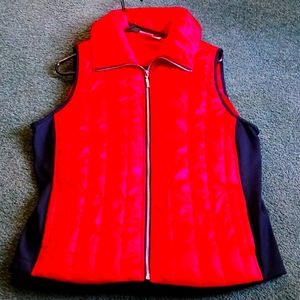 CHICO'S ZENERGY RED VEST WITH BLACK INSERTS